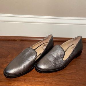 Silver Vince Camuto Slip-On Leather Loafers